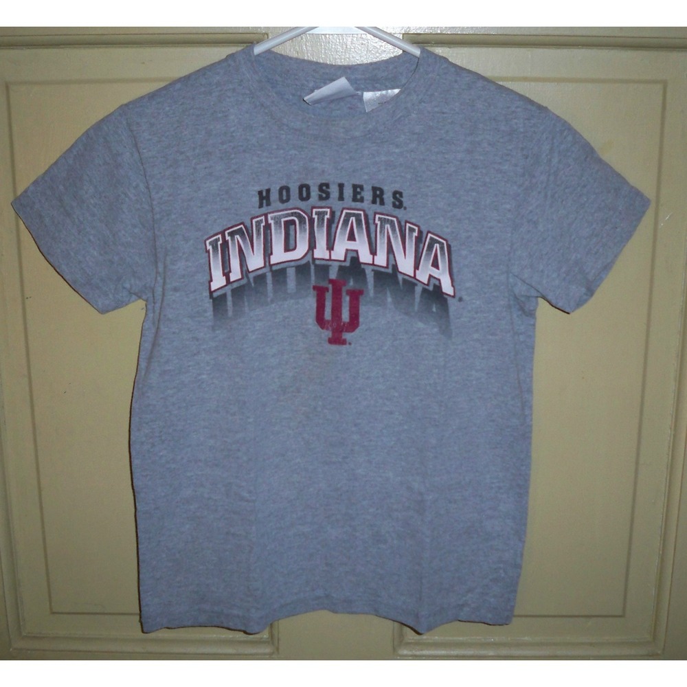 NCAA Indiana IU Hoosiers Kids T Shirt Small 6/7 Graphic Basketball Gray